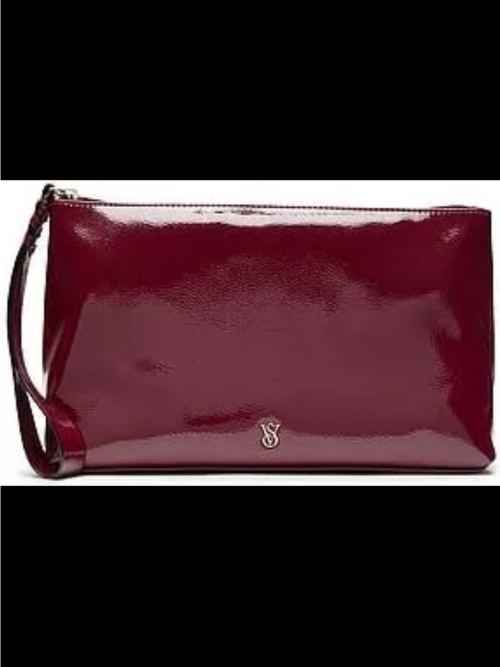 Victoria's Secret Burgundy Patent Wristlet Clutch
